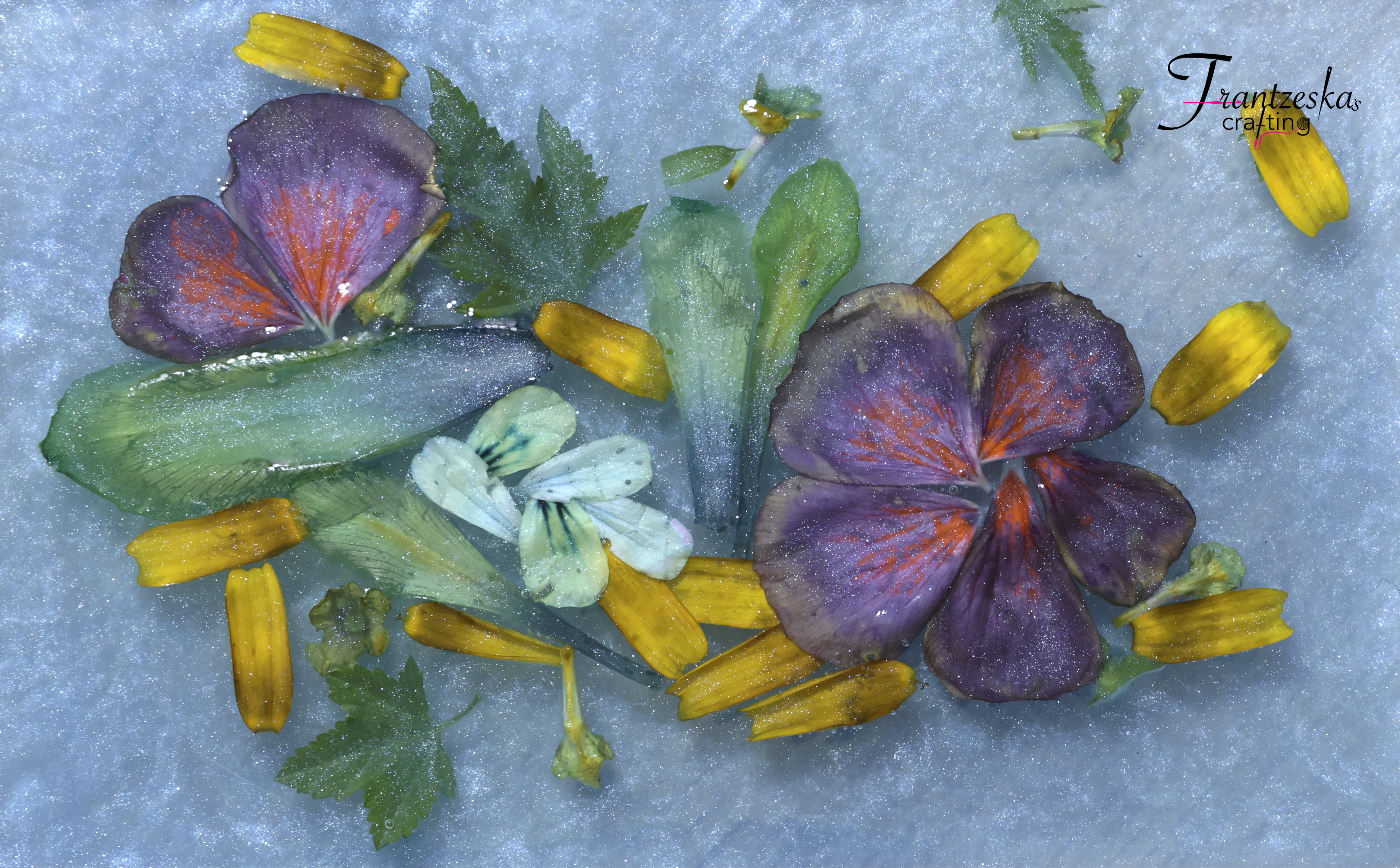 Λουλούδια σε υγρό γυαλί (epoxy)